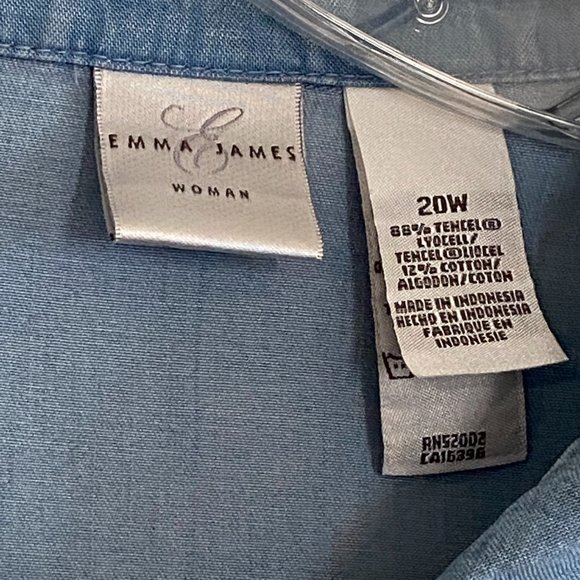 Vintage EMMA JAMES Chambray with Pleated Back - Picture 12 of 14